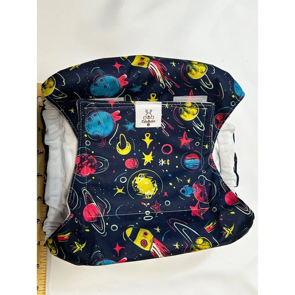 CuteBone Reusable Dog Diaper –‎ Large | Space Print | Washable & Adjustable
